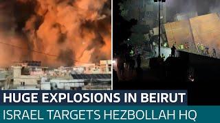 Hezbollah leader thought to be target of huge Israeli bombardment on Beirut  ITV News