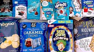 BLUE Snacks NEW Lucky Charms Smores Cereal Lindt Sea Salt Chocolates Sams Club Caramel Thins