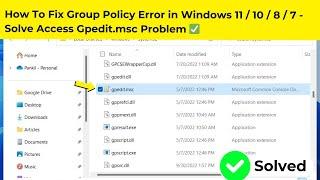 How To Fix Group Policy Error in Windows 11  10  8  7 - Solve Access Gpedit.msc Problem 