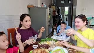 Mời cả nhà cùng ăn bún đậu mắm tôm cùng gia đình Thùy Baby Thinh & Mom