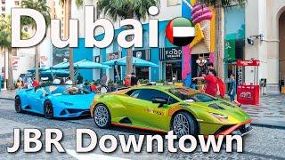 Dubai JBR Downtown and JBR Beach Amazing Sunny Day Walking Tour 4K