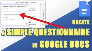 HOW TO Easily Create a QUESTIONNAIRE Survey Using Google Docs & Forms