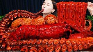 Mukbang ASMR Giant Octopus Legs Lobster Stir-Fried Jjamppong Noodles Seafood Boil Recipe Ssoyoung