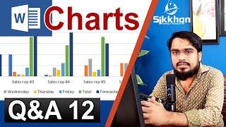 Q&A #12  how to use chart in Microsoft Word  MS Word Bangla tutorial  Sikkhon