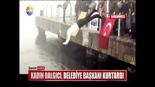 Kadın dalgıcı Belediye Başkanı kurtardı