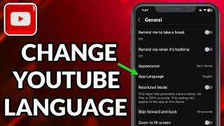 How To Change Language In YouTube iPhone