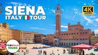 Tourist Walk in Siena Italy in Beautiful 4K UHD