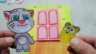 DIY. My talking Tom 2 paper quiet book  How to play with paper game