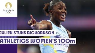 Julien Alfred wins gold in womens 100m final ‍️‍️  Paris 2024 highlights