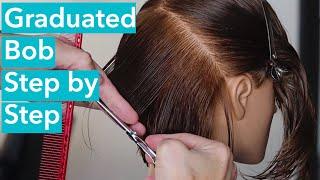 How-to cut a graduated bob  Bob with graduation  Step by Step medium length haircut  Salon 124