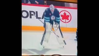 Winnipeg Jets Connor Hellbuyck JUMPing around #nhl #hiphop #jump #shorts