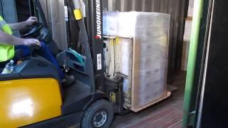 Slip Sheet Handling unloading - Yusen Logistics Czech Strancice