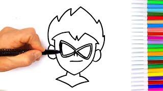 Disegno Robin Teen Titans  disegni facili per i più piccoli