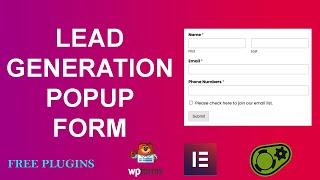 Lead generation form with wordpress popup plugin free  Elementor popup  Popup maker