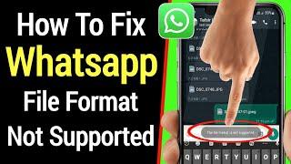 Cara Memperbaiki Format File Whatsapp Tidak Didukung  Format File Tidak Didukung di Whatsapp