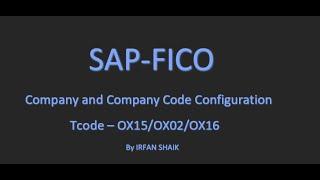 How to Create Company and Company code in SAP