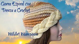 Spiral Cap with Crochet Braid