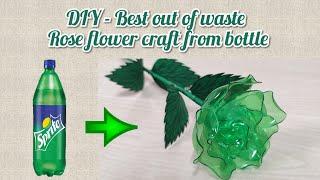 DIY  How To Make Easy Rose Flower From Plastic Bottle  Plastic Bottle Craft  Best out of Waste