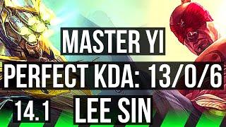 MASTER YI vs LEE SIN JNG  Rank 1 Yi 1306 1700+ games Legendary  KR Challenger  14.1