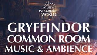 Harry Potter Music & Ambience  Gryffindor Common Room - Peaceful Fireside Relaxation & Rain Storms