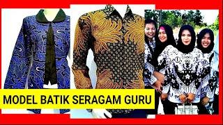 Model baju batik Seragam Guru lengan pendek & Panjang 2019