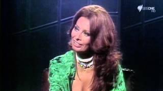 Sophia Loren teasing Marcello Mastroianni on TV