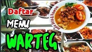 45 daftar menu WARTEG murah meriah yang perlu kamu ketahui ada menu apa aja yah..?