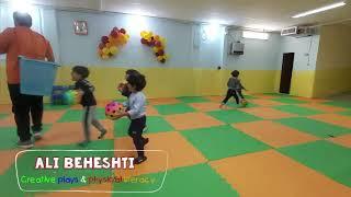 funny warm up for 3 - 4 year old kidsگرم کردن کودکان همراه با بازی  در کلاس بازی و ورزش 