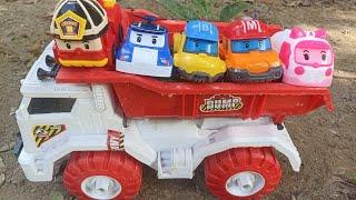 truck oleng penuh mainan robot car poli si ember si texi mister dam