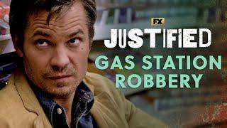 Raylan Gets Caught Up In A Gas Station Robbery - Scene  Justified  FX