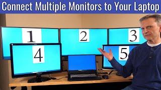 Add 5 or More External Monitors for Laptop Using Docking StationUSB. Go Beyond Dual Monitor Setup.