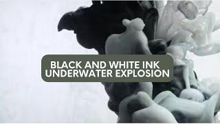 Black and White Ink Underwater Explosion Abstract ink in Water Background Colour Ink in Slow Motion