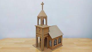 HOW TO MAKE CARDBOARD CHURCHDIY CARDBOARD MINI CHURCH