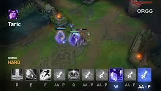 Taric R + E + Flash + A + Q + AA + W + AA + Q + AA