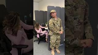 Military husband surprises wife at work #Shorts