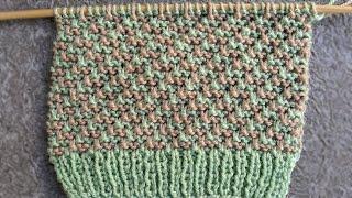 Knit Two-Color Zigzag Stitch Pattern