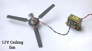 How to make a fan with dc motor - ceiling fan connection  how to make 12v Dc Ceiling Fan Homemade