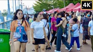 River Walking @Phom Penh Diamond Island Street Walk Koh Pich CAMBODIA 2023 4K