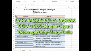 Cara Cepat Merge Cell di Excel  Merge cell short cutCara menggabungkan bayak cell tanpa merge cell