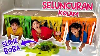 JANGAN SALAH PILIH SELUNCURAN WARNA MISTERI DI KOLAM RENANG JEBAKAN SLIM3 BOBA  Tantangan