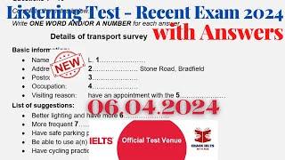 IELTS Listening Actual Test 2024 with Answers  06.04.2024