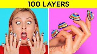 100 LAYERS CHALLENGE  100 Layers of Makeup  Ultimate 100+ Coats by 123 GO CHALLENGE