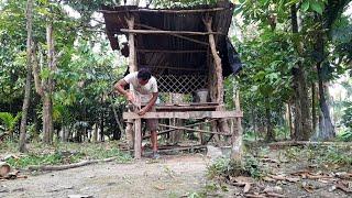 membuat teras kecil untuk gubuk kebun