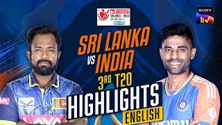 3rd T20  English  Highlights  India Tour Of Sri Lanka  30th July 2024