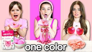 ONLY Eating ONE COLOR Pink Foods for 24 hours  Family Fizz