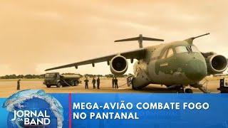 Maior avião cargueiro atua contra incêndios no Pantanal  Jornal da Band