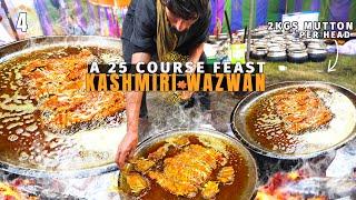 Indias Largest 25-Course NON-VEG Feast  KASHMIRI WAZWAN at a KASHMIRI WEDDING in Srinagar   