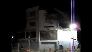 Tiger Stadium demolition Welcome sign falls Sept. 19 2009