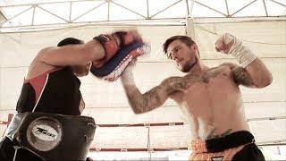 Craig Dickson training for Thai Fight Kard Chuek at Sumalee Boxing Gym in Phuket Thailand