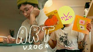 art vlog 🪑 new prints daiso haul tons of digi drawing